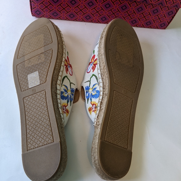 Tory Burch embroidered espadrilles slides 11 BNWB - Picture 6 of 6